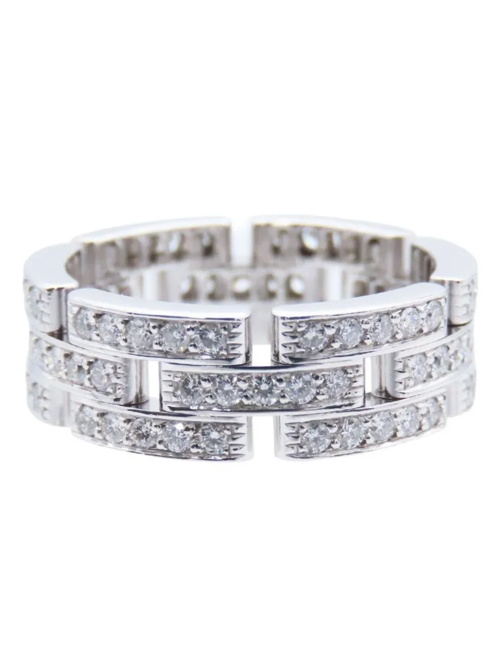 Cartier Maillon Panthere White Gold 18k Diamond Pave 64 Ring